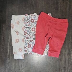 Mixed Lot of Floral and Solid Baby Pants